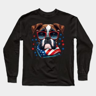 Boxer 4th of July Long Sleeve T-Shirt